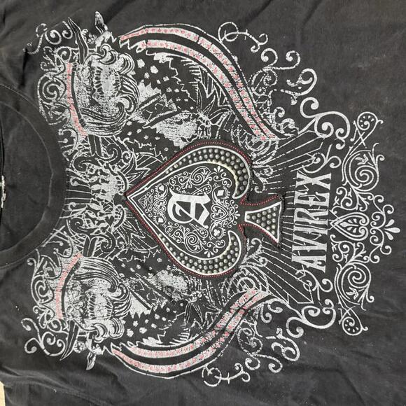 Vintage Avirex T-Shirt Black Studded Y2K Hip Hop Size XXL \ XXXL Men - Picture 3 of 7